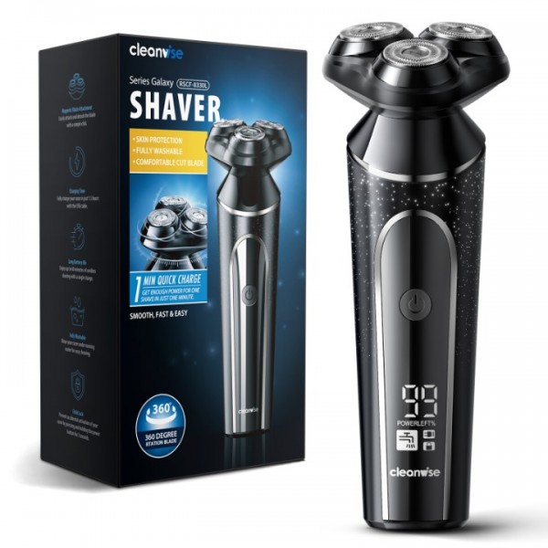 Electric Razor for Men,Wet & Dry Cordless Rotary Shavers with LCD Display,90Mins Shaving Time,IPX7 Waterproof,Pop-up Beard Trimmer,Magnetic Shaving Head,USB Rechargeable,Child Lock for Easy Cleaning